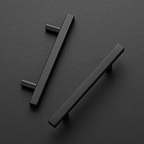 20 Pack 6'' Square Cabinet Pulls Matte Black Stainless Steel Kitchen Drawer Pull gallery