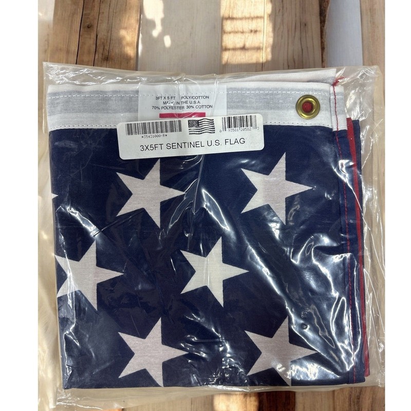 Sentinel US Flag 3x5 FT Polyester Cotton Blend Grommets Outdoor Indoor NEW i gallery