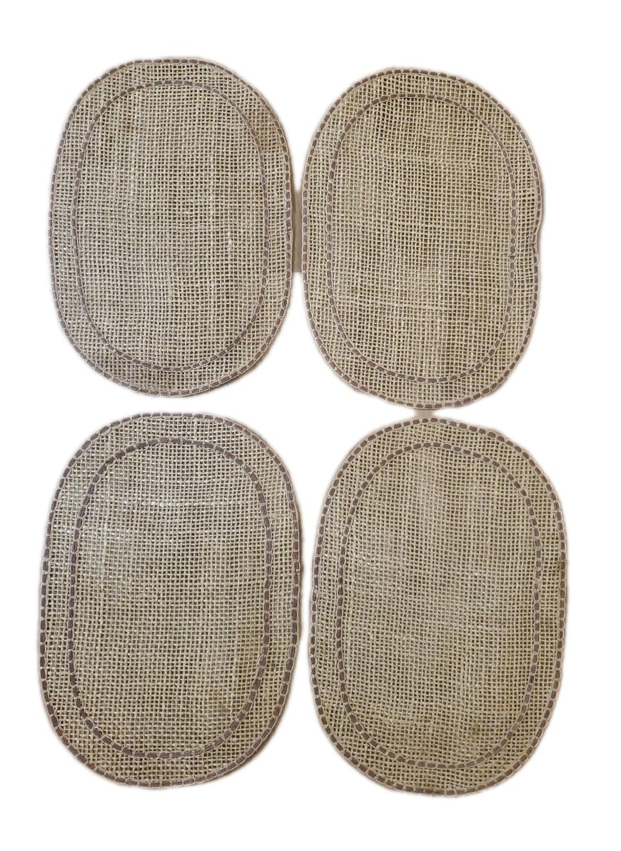 Wicker Rattan Oval Shaped Placemats Beige Natural Color Lot Of 4 gallery