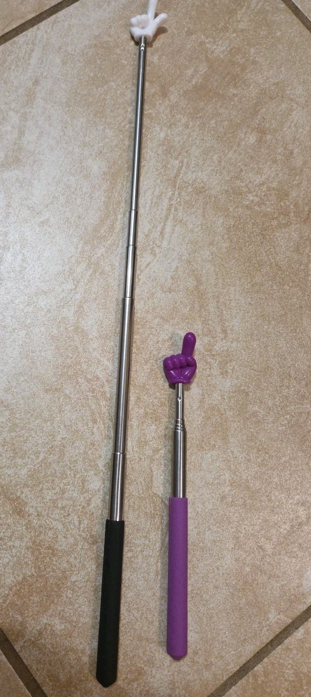 2 pieces Retractable Funny Finger pointer Purple and Black 27 Inch Long new !! gallery
