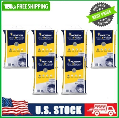 (6 pack) Morton Clean and Protect Water Softener Salt Pellets, 40 LB Bag gallery