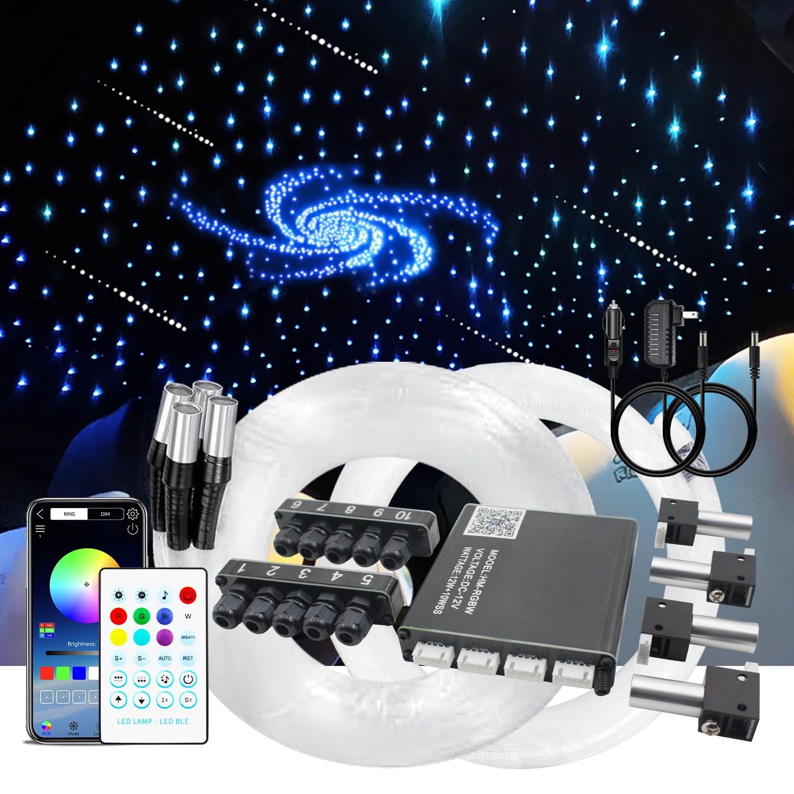 Starlight Headliner Kit, Meteor & Music Effect 16 Million Colors, 22W R gallery