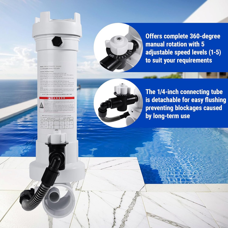 320 Pool Chlorinator Feeder - Adjustable Flow for Pools & Spas Up to 70,000 Gall gallery