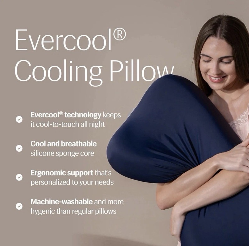R Evercool® Cooling Pillow, Instant Cool-to-Touch Shell Fabric & Breathable gallery