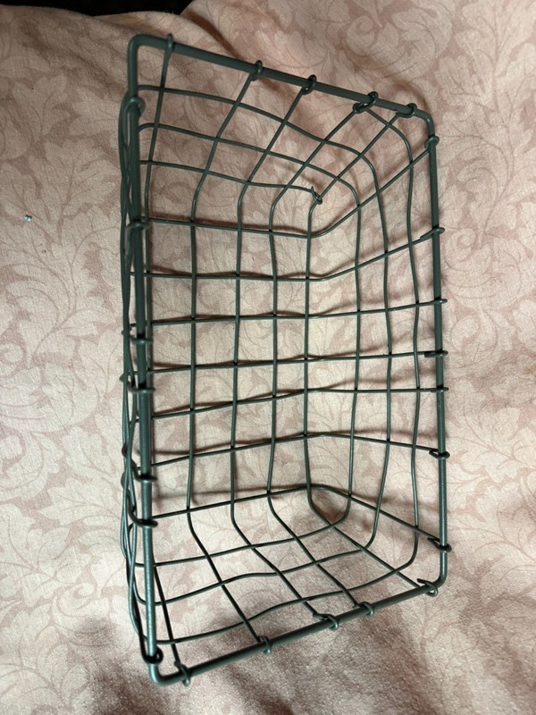 Primitive Free Form Wire 11" Basket Rectangular Industrial Farmhouse Style gallery