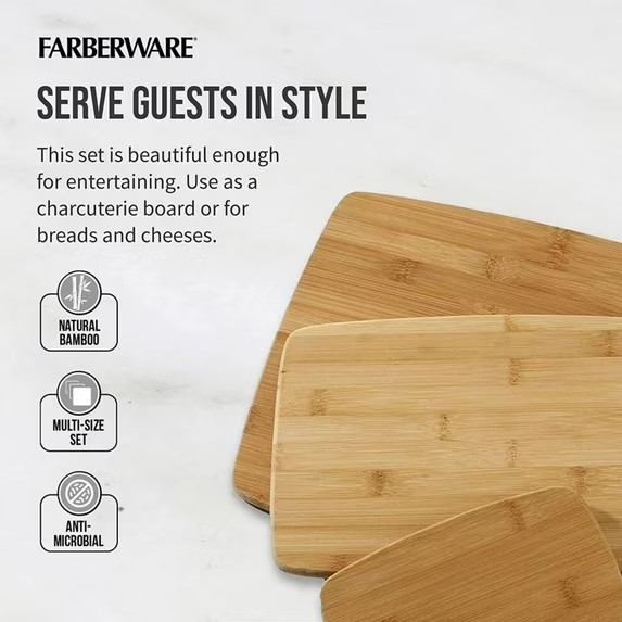 Classic 3-Piece Bamboo Cutting Board Set Bamboo Reversible 0.78 in x 11 in x 14 gallery