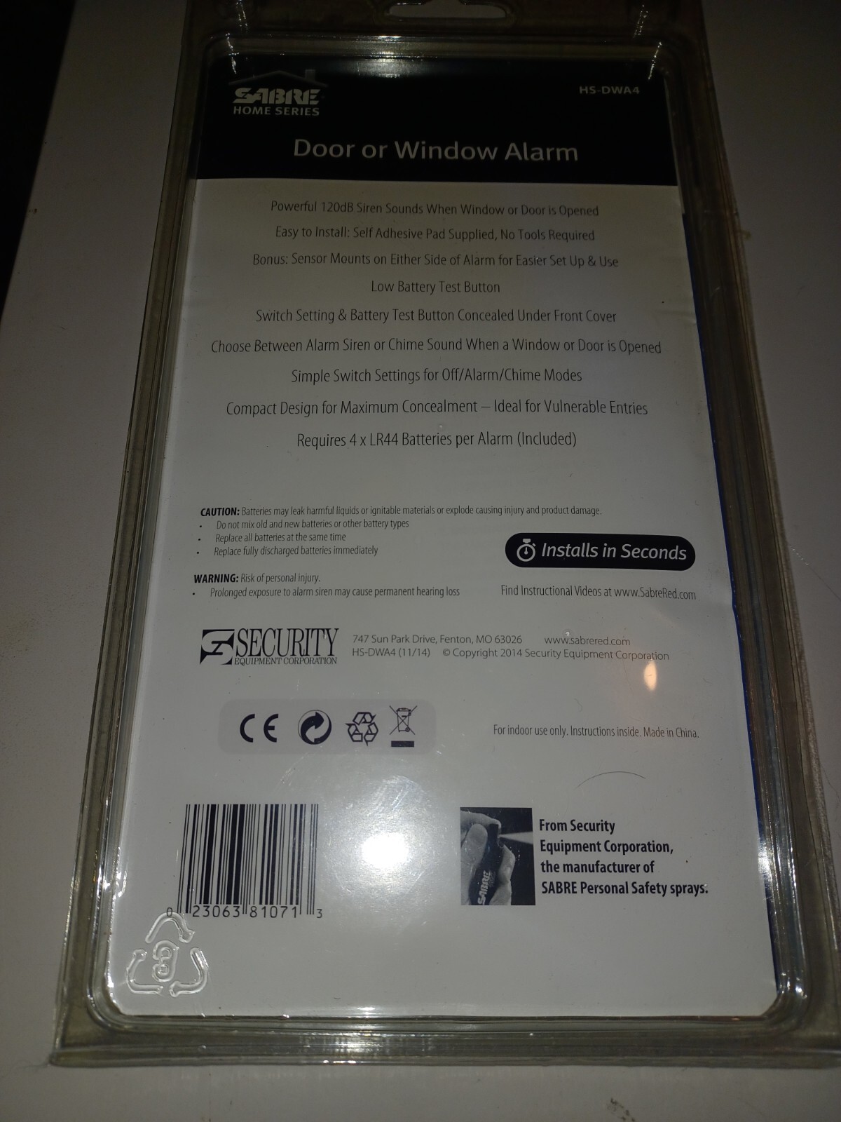 SABRE Wireless Home Security Door or Window Alarm or Chine gallery