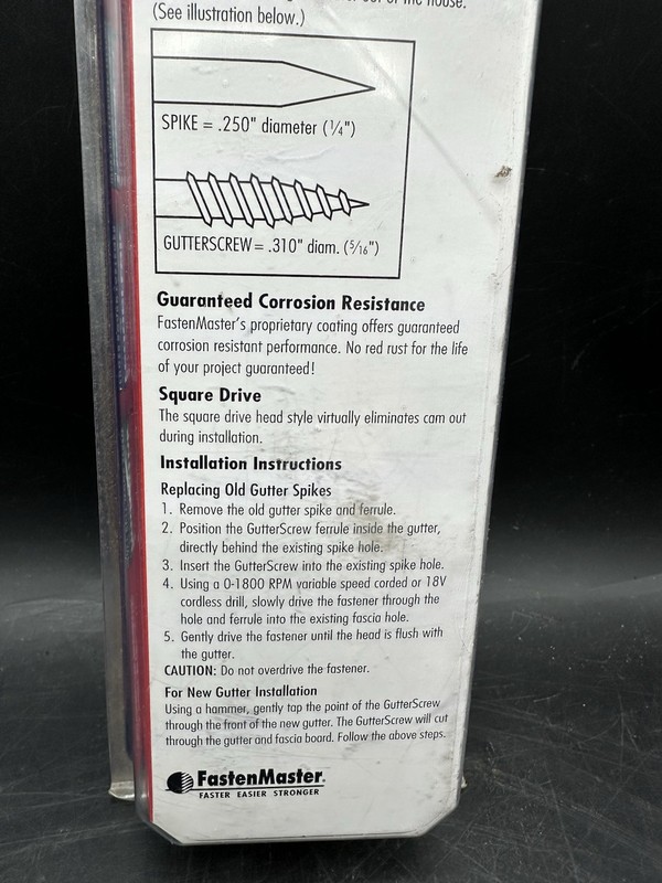 FastenMaster 7" White Gutter Screws (10 screws total) for 5" Gutters gallery