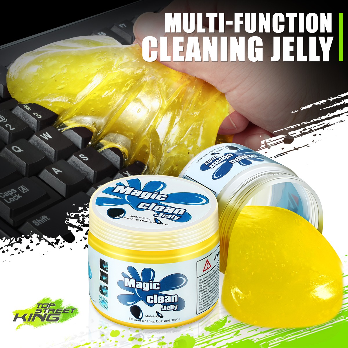 DNA Motoring Universal Car Keyboard Office Dust Sticky Cleaning Gel Jelly Yellow gallery