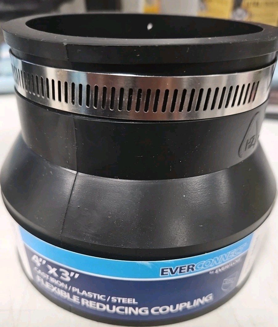 Everflow 4 x 3 Inch Flexible Reducing PVC Coupling with Stainless Steel Clamps gallery
