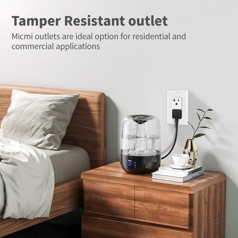 Outlet Socket, Decora Duplex Receptacle, 20 Amp 125 Volt Tamper Resistant 50pack gallery