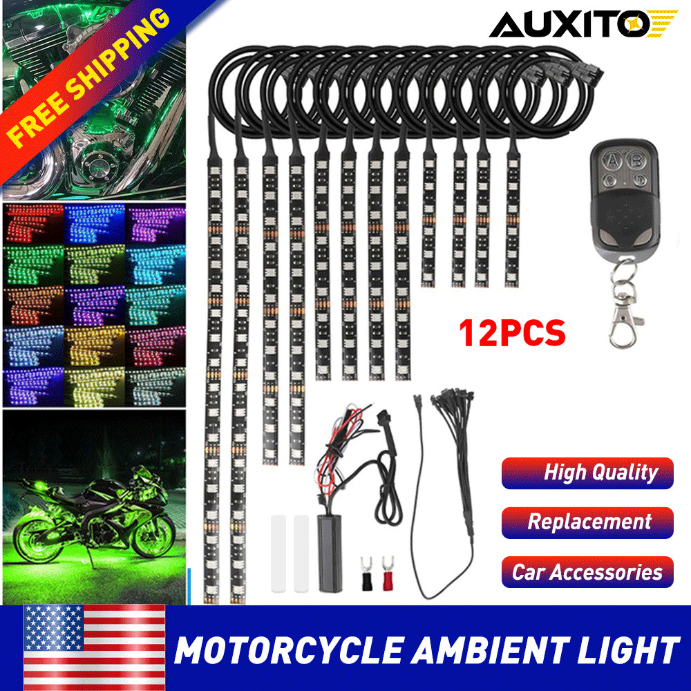 12PCS Motorcycle RGB Led Light Kit Waterproof Multi-Color Atmosphere Lights Lamp gallery