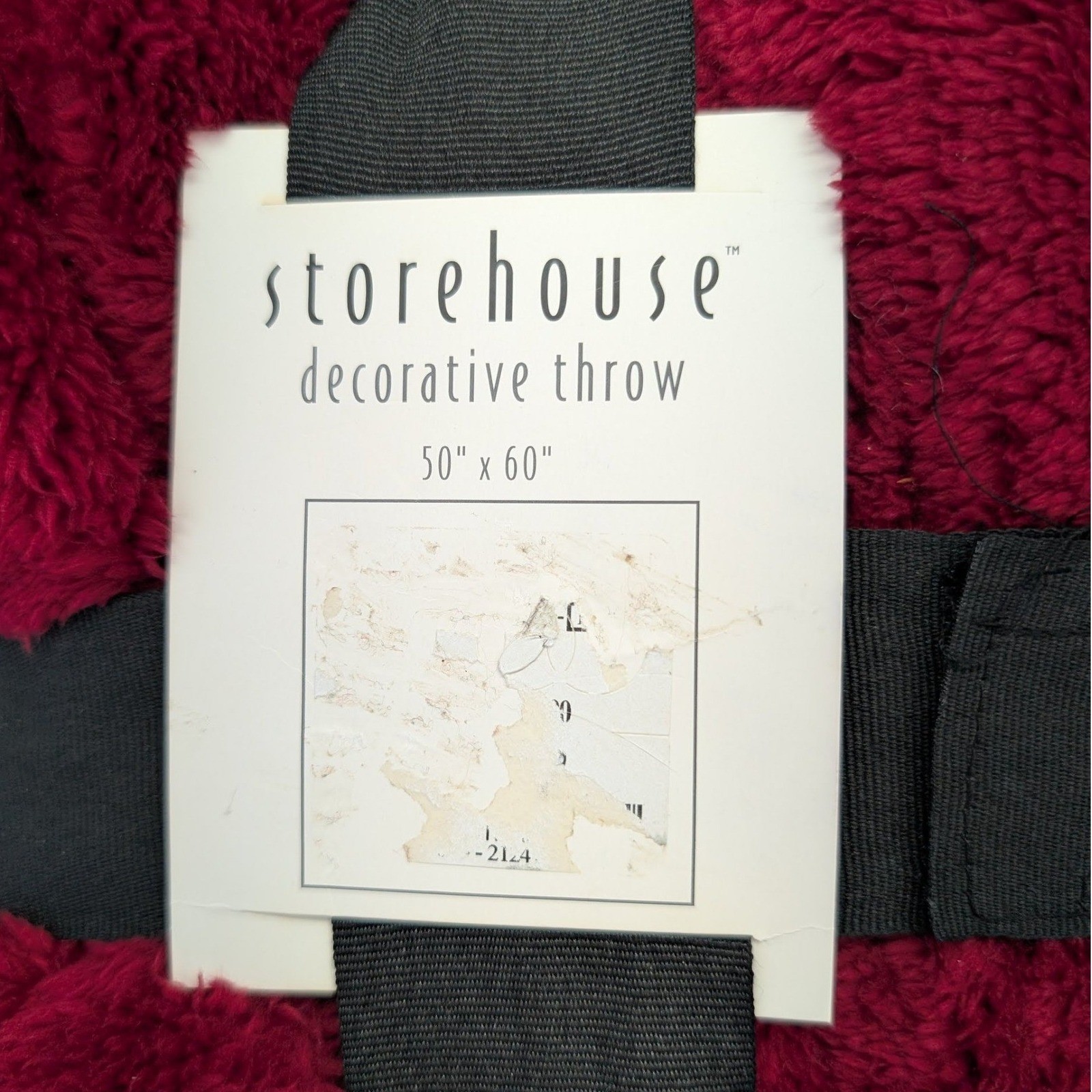 Storehouse Decorative Throw Blanket Burgundy Red Plush Faux Fur 50x60 NEW gallery