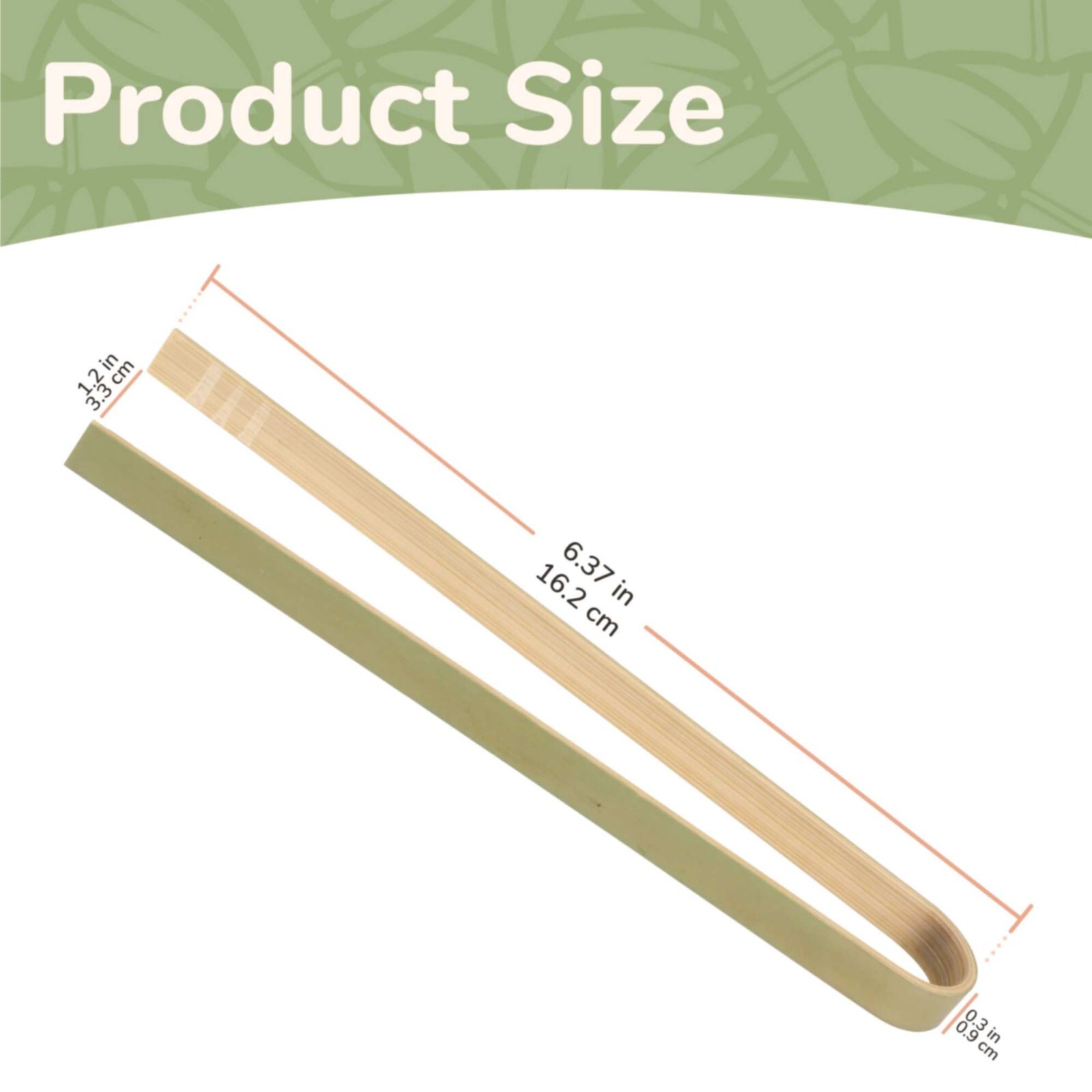 BambooMN 6.3" Mini Bamboo Disposable Tongs - Toast Tongs - 10 Pieces gallery