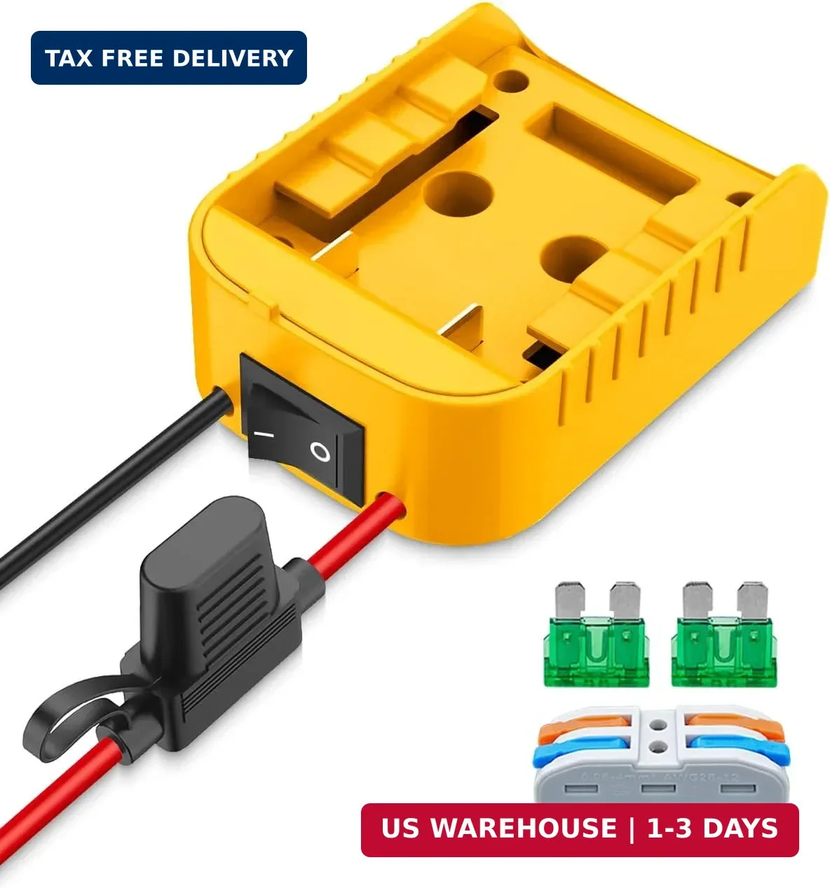 Power Wheel Adapter Kit for DeWalt 20V Battery with Switch Fuse Wire gallery