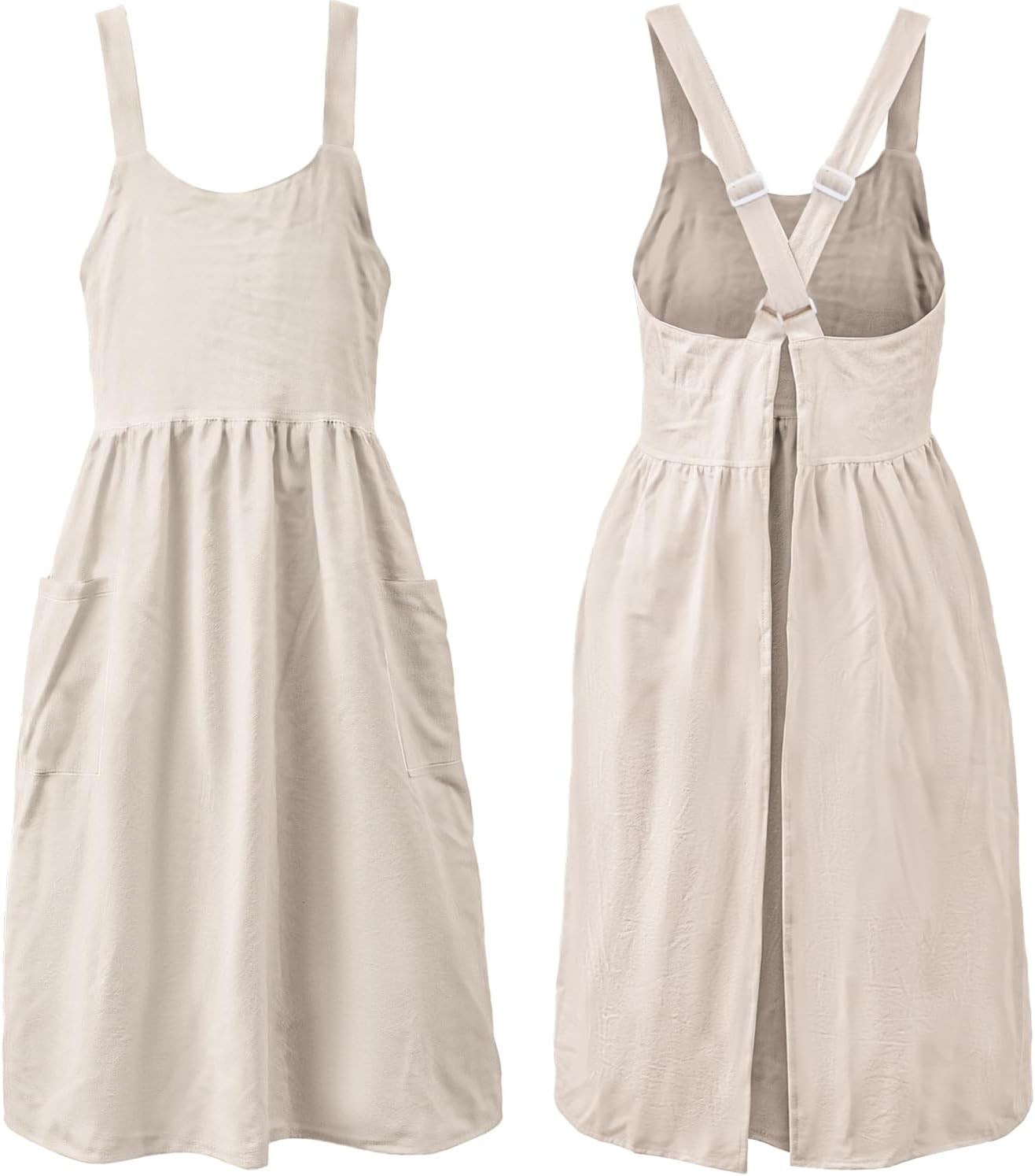 Cross Back Work Apron for Women with Pockets Pinafore Dress gallery