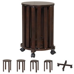 Stackable Stools Set of 4 w/Rolling Base, Locking Casters for Kitchen Apartments