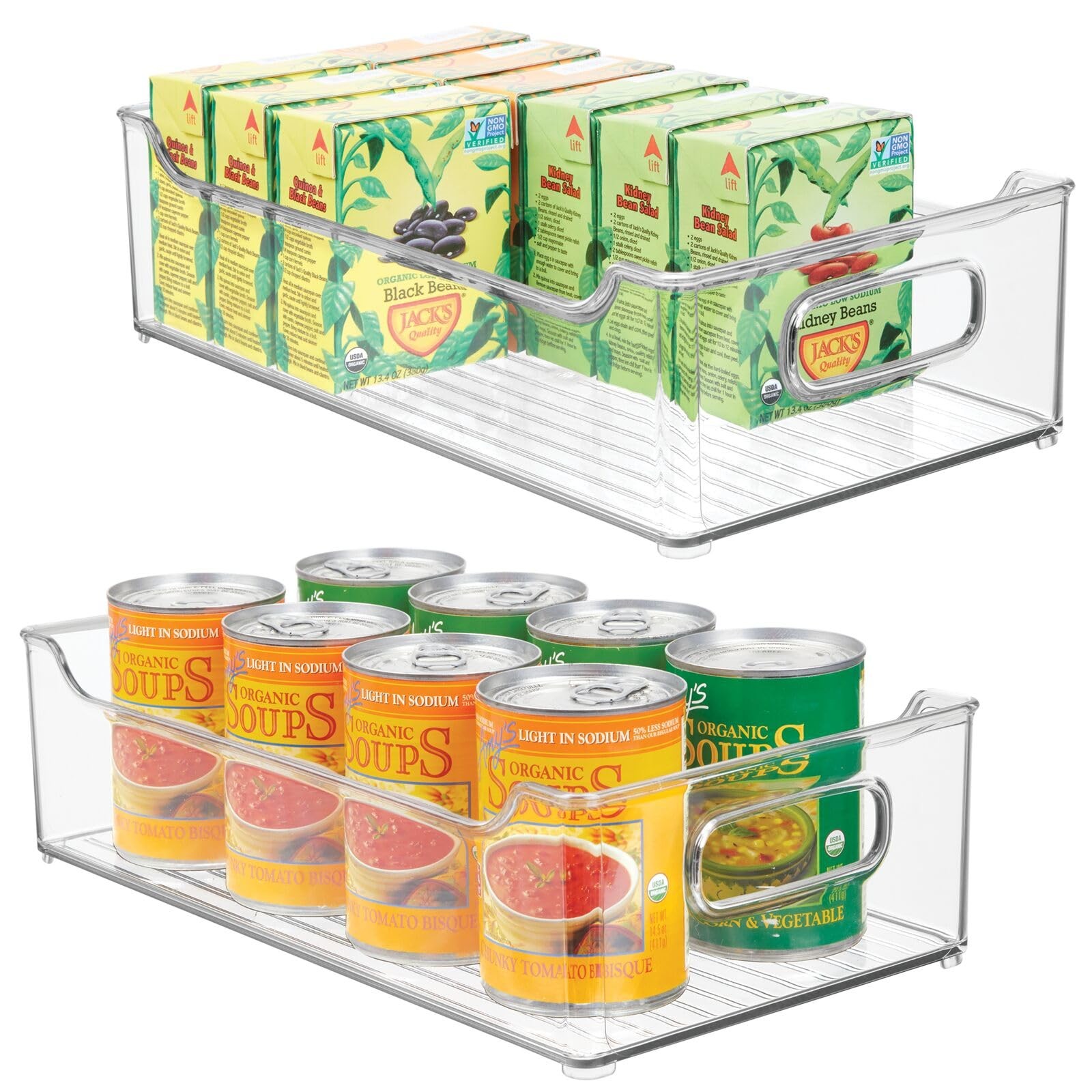 mDesign Wide Plastic Kitchen Storage Container Bins with Handles -Organization gallery