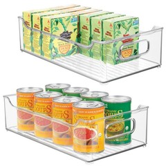 mDesign Wide Plastic Kitchen Storage Container Bins with Handles -Organization