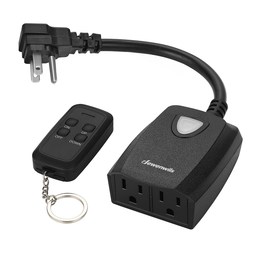 DEWENWILS Remote Control Light Dimmer Switch Plug in Weatherproof Dimmer Black