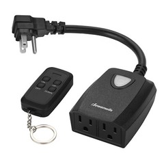 DEWENWILS Remote Control Light Dimmer Switch Plug in Weatherproof Dimmer Black