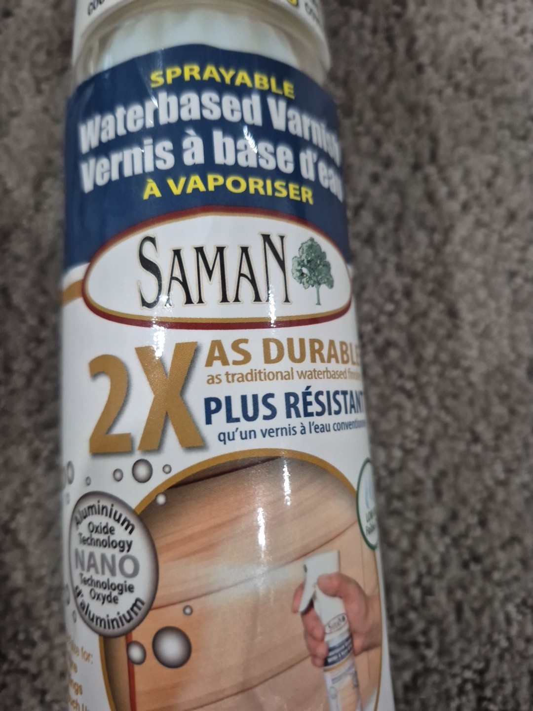 Saman Waterbased Flat Varnish 2x Durable Spray Protects Decorative Surfaces A8 gallery