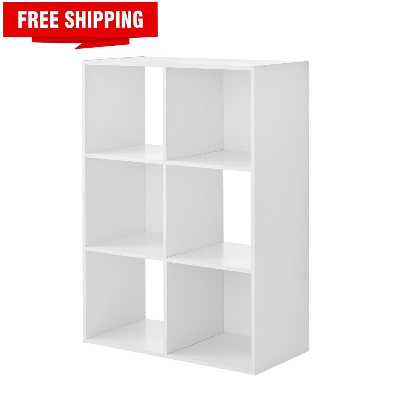 Mainstays 11" 6-Cube Storage Organizer, White gallery