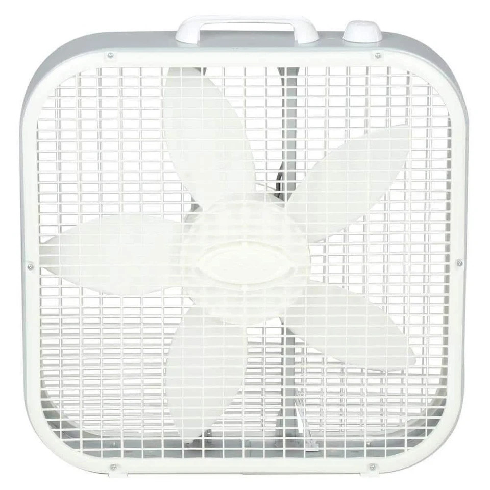 Lasko Energy Efficient 20 in. 3 Speed White Box Fan with Built-In Carry Handle gallery