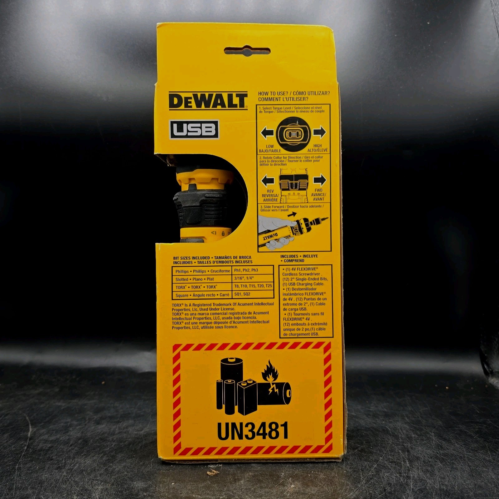 DEWALT DWHT66719 4V USB Rechargeable Cordless Screwdriver Set 16pc LED gallery