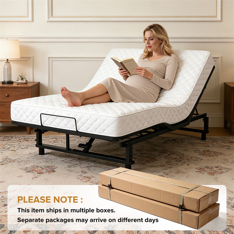 Queen Size Adjustable Bed Frame Bed Base with Head Foot Incline USB Ports Remote gallery