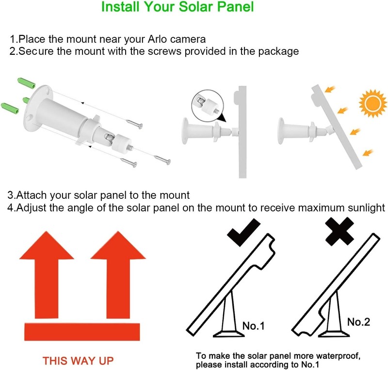 Monocrystalline Solar Panel for Arlo Cameras - Built-in Battery, 365 Days Power gallery