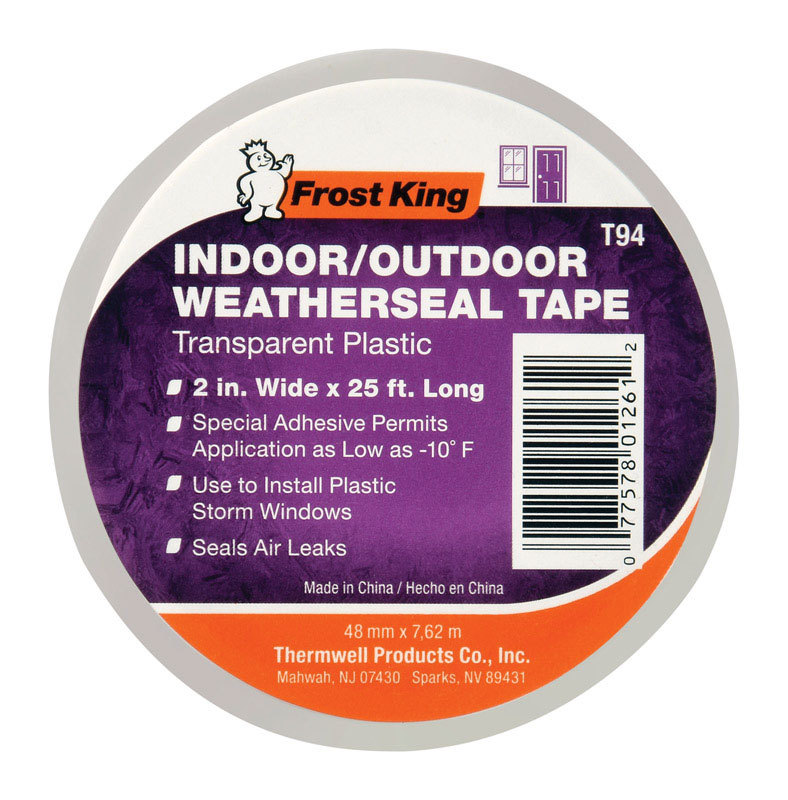 Frost King T94H Clear Plastic Weather-Seal Tape 2-Inch by 25-Feet, Clear gallery
