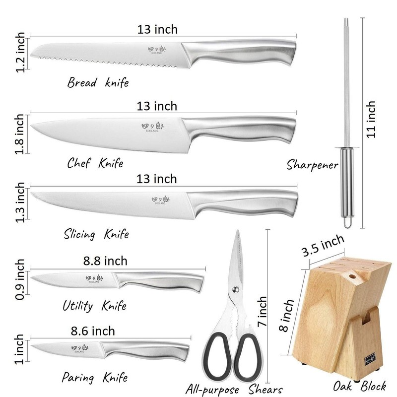 Knife Set, 8 Piece German Stainless Steel Hollow Handle Manual Knife Sharpene... gallery