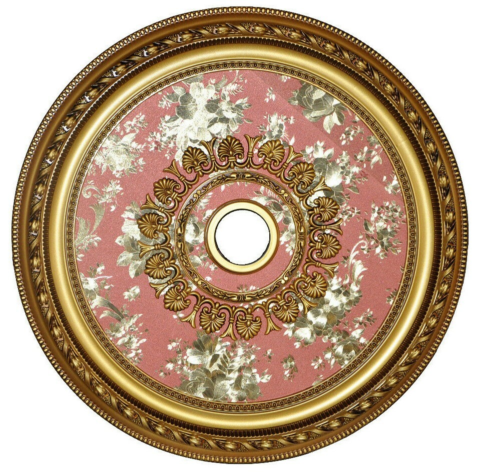 32" Round Chandelier Ceiling Medallion Red Bouquet Foyer Dining Room or Bedroom