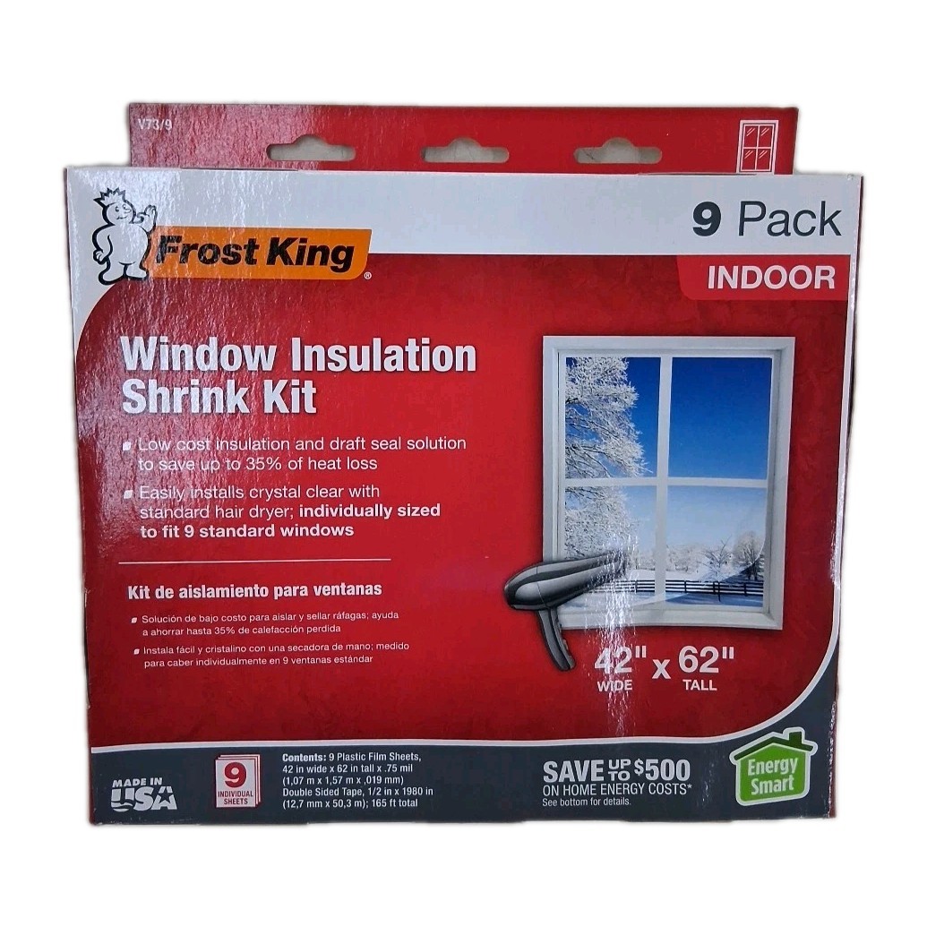 Frost King Window Winterizing Insulation Shrink Kit 42in x 62in 9 Pack gallery