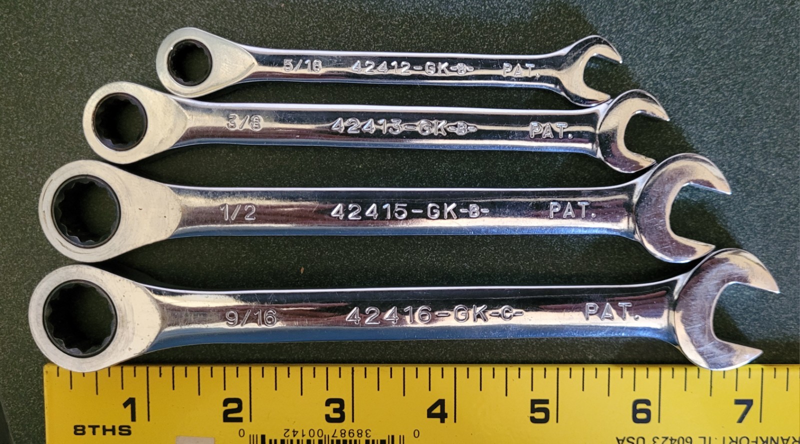 Craftsman GK Ratcheting Reversible Offset Combo Wrench Incomplete Set 4pc USA gallery