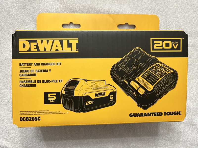 New Dewalt 20V Volt Max DCB205C (DCB205 Battery & DCB1104 Charger) NIB gallery