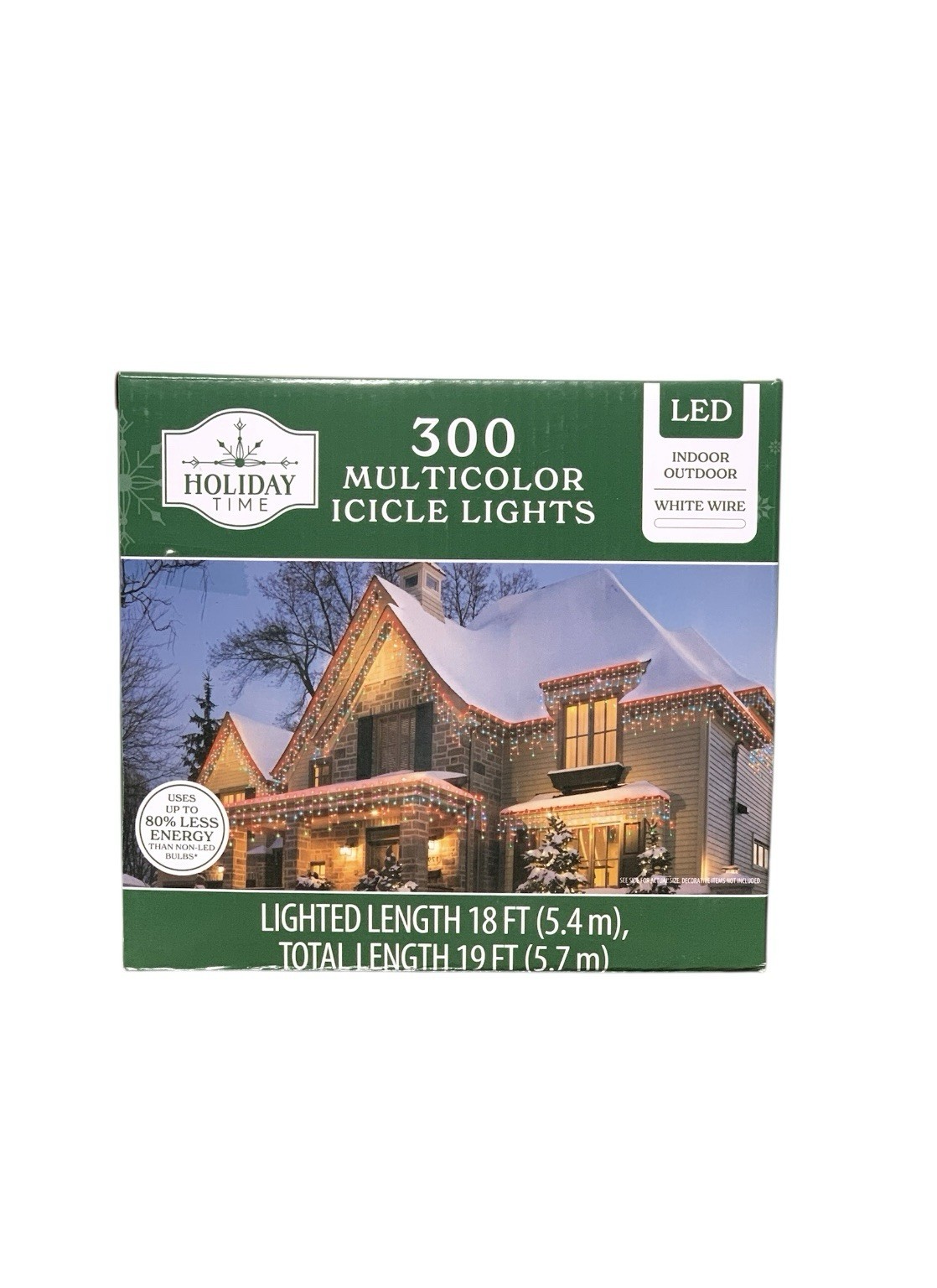 300 Multicolor Icicle LED Christmas Lights - White Wire - 19 Ft BRAND NEW gallery