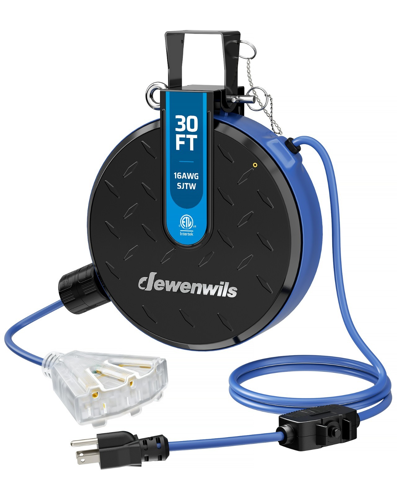 30FT Retractable Extension Cord Reel, Ceiling/Wall Mount 16/3 SJTW Power Cord gallery
