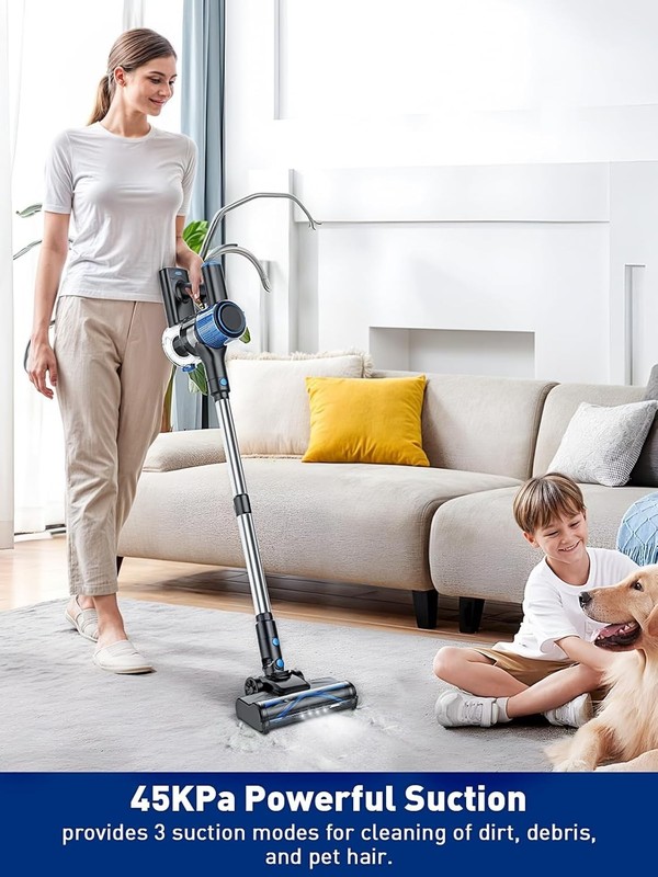 Lightweight Cordless Vacuum Cleaner - 450W, 45KPA Suction & 3 Modes for Homes gallery