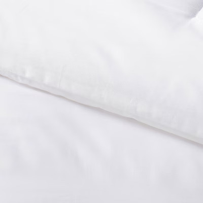 Threshold Comforter Set Cotton Sateen Luxe Solid, White/Light Gray, Full/Queen gallery