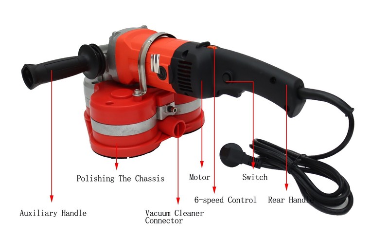 TECHTONGDA Portable Wall Floor Sander Three 3.9" Diamond Head Six Speed 220V gallery