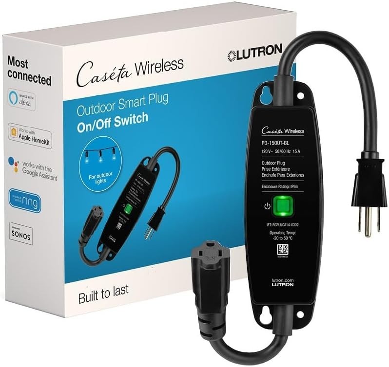 Lutron Smart Outdoor Plug for Caseta Smart Lighting (PD-15OUT-BL) NEW gallery