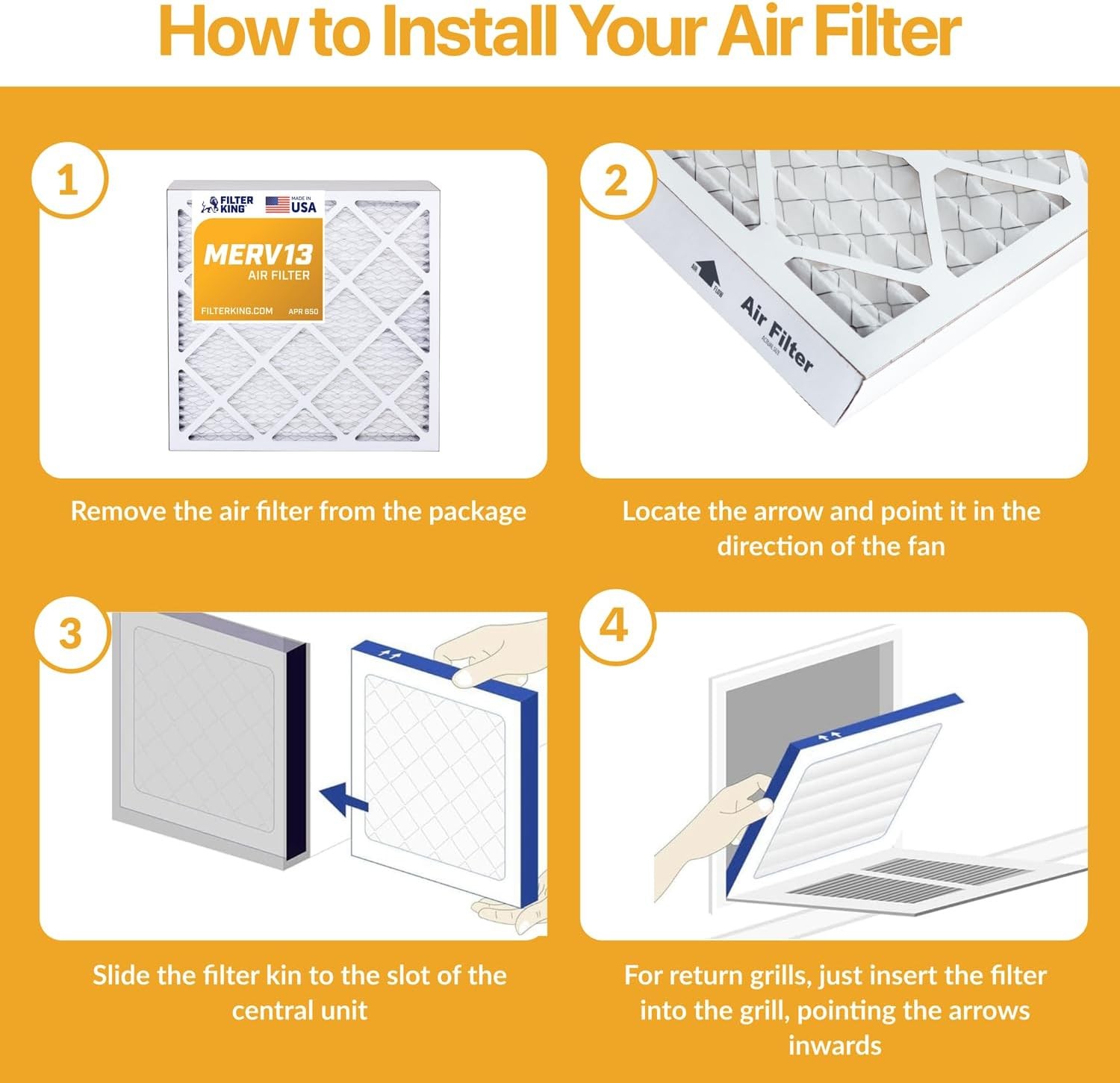 Filter King 19x27x1 Air Filter 6-PACK MERV 13 Actual Size 19 x 27 x .75" gallery