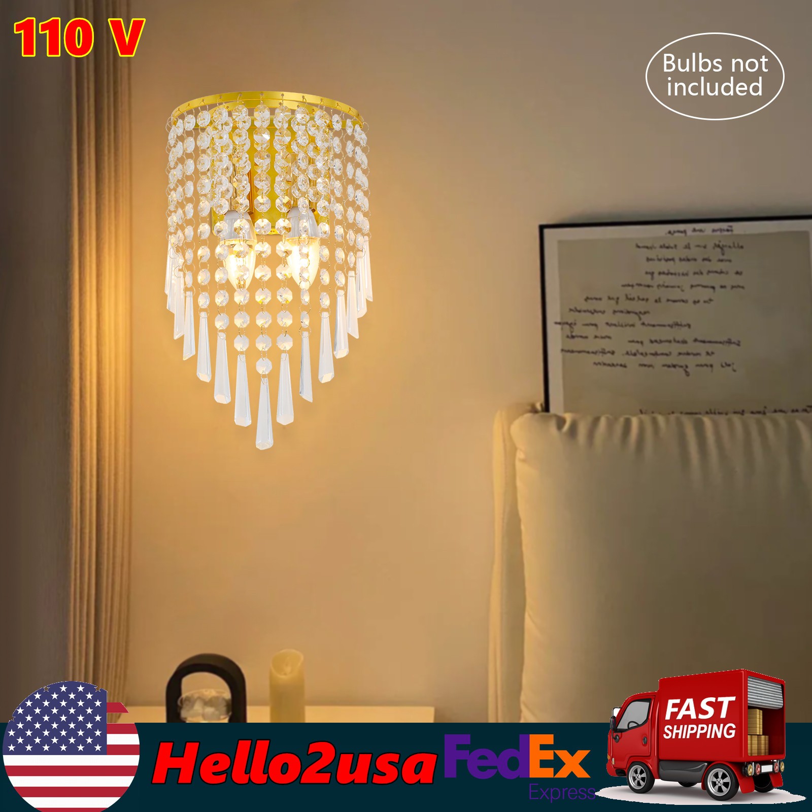 Crystal Wall Light Sconces Lighting Fixture Modern Semicircle Wall Mount Lamp gallery