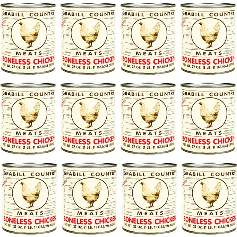12 Pack Grabill Country Meat Boneless Chicken Cooked in Natural Juices 27 oz Can gallery