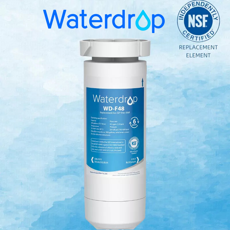 Waterdrop XWF Refrigerator Water Filter, Replacement for GE® XWF, 1 pack gallery