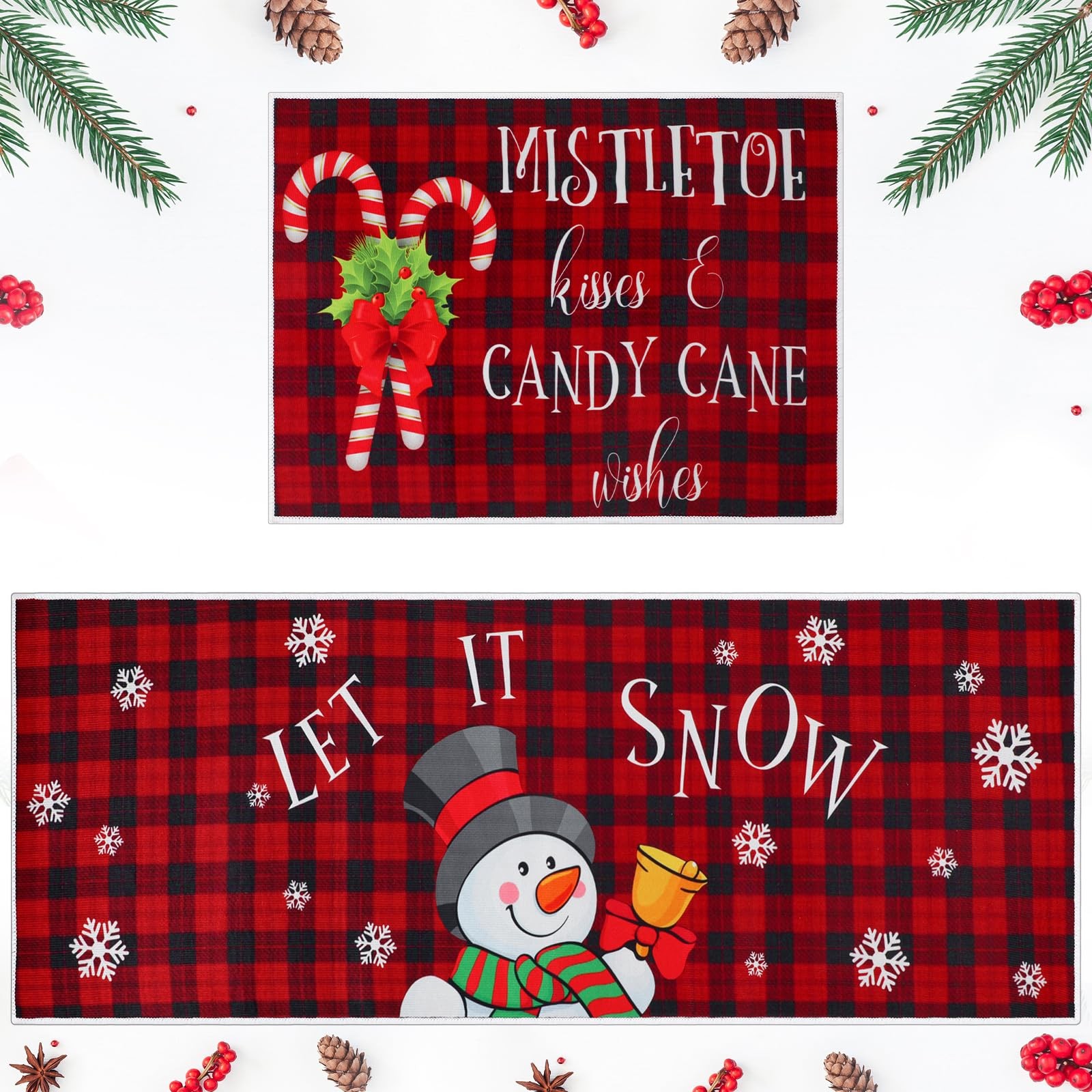 Drydiet Christmas Kitchen Rugs Set approx. 17 x 47 inches, As Pictures Shown gallery