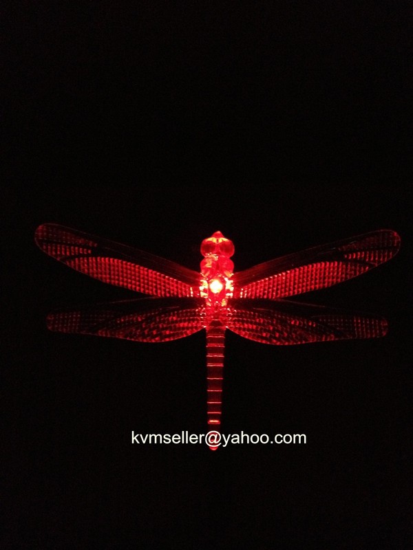 4-Pieces Solar Powered Dragonfly Garden Yard Stake Pathway Lawn Light LED Sun i gallery