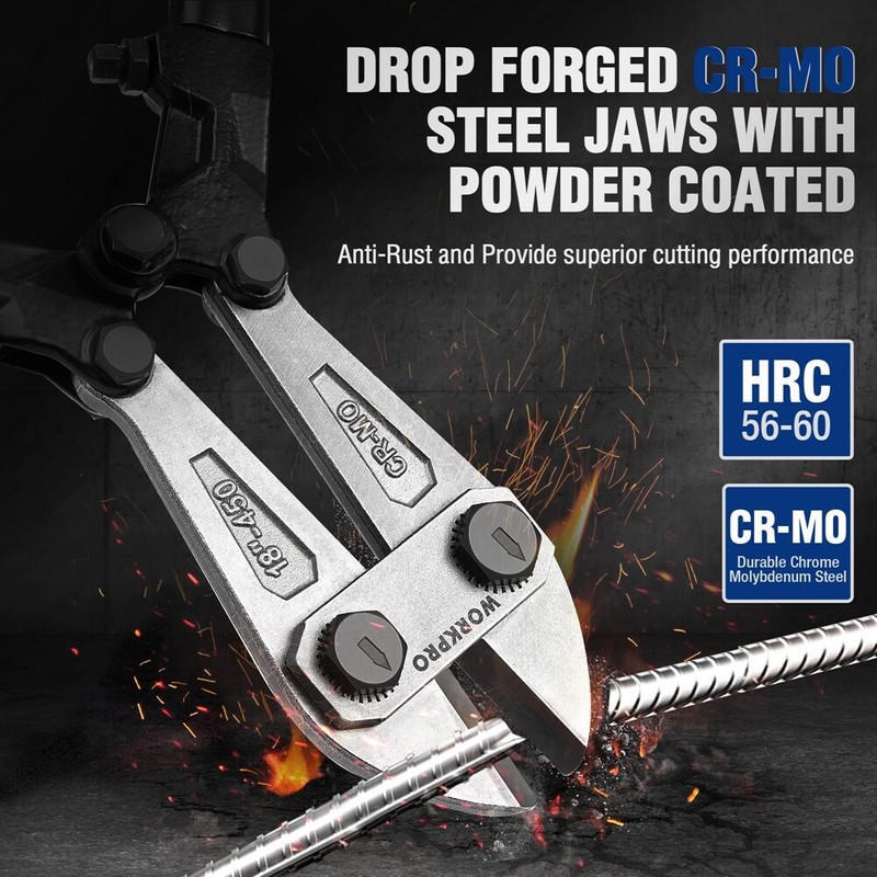 WORKPRO 30" Bolt Cutter Cutting Plier Chrome Molybdenum Steel Blade Rubber Grips gallery